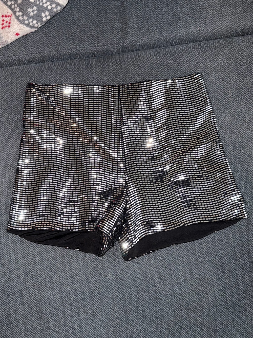 Show Me Your Mumu Ziggy Metallic Silver High-Waist Shorts